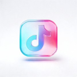 3D frosted glass icon